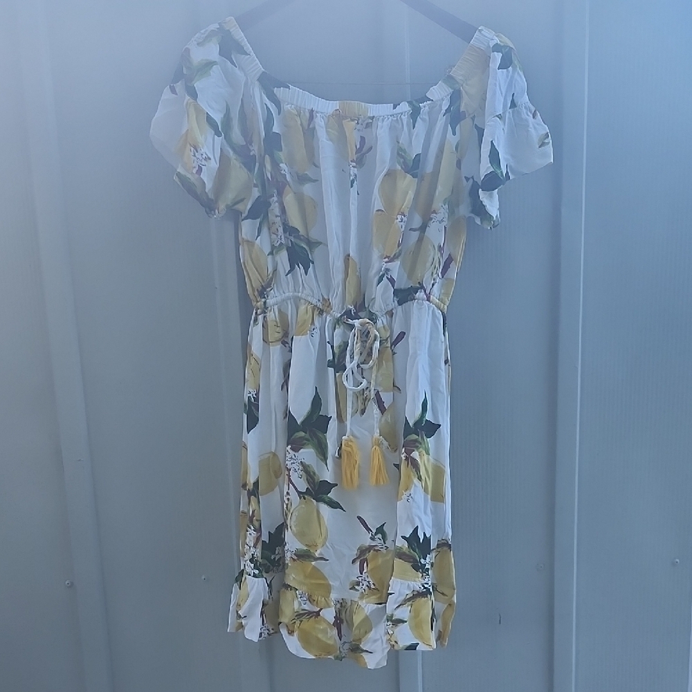 Blue Island Floral Off-Shoulder Dress